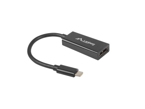 LANBERG USB-C(M) 3.1->DISPLAYPORT(F) ADAPTER KÁBEL 15CM FEKETE