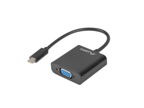 LANBERG USB-C(M) 3.1->VGA(F) ADAPTER KÁBEL 15CM FEKETE