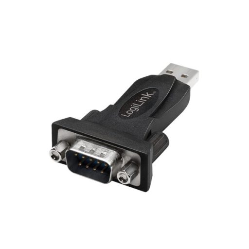 LogiLink USB 2.0 adapter, USB-A/M   DB9/M (RS232), Win 11, fekete (AU0002F)