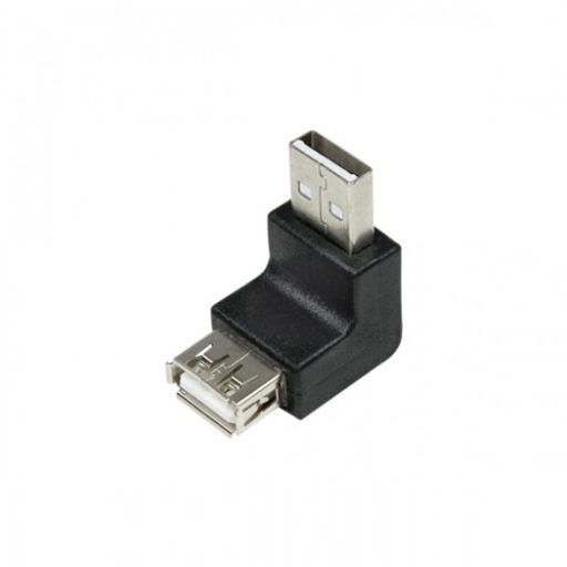LogiLink USB 2.0 adapter, USB-A/M   USB-A/F, 90 -os szög, fekete (AU0025)