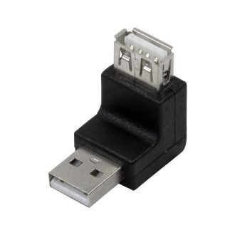   Logilink USB 2.0 adapter, USB-A/M - USB-A/F, 270 -os szög, fekete (AU0027)