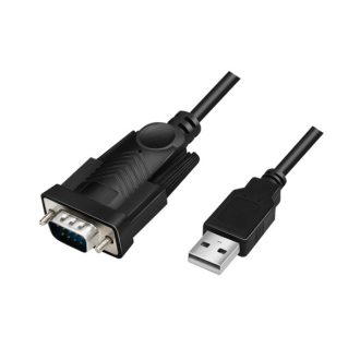   LogiLink USB 2.0 kábel, USB-A/M-DB9/M, soros, fekete, 1,5 m (AU0048A)