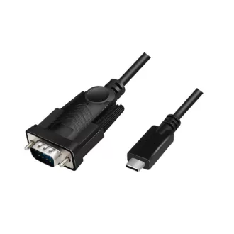   LogiLink USB 2.0 Type-C kábel, USB-C/M   DB9/M, soros, fekete, 1,2 m (AU0051A)