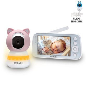   EVOLVEO Baby Monitor N5 - Videós bébiőr készlet 360 -os megfigyeléssel, pink színben (BMOCAM-5-P)