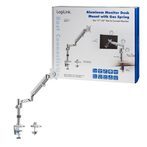 Logilink Monitortartó, 17-32"-os alumínium, ívelt képernyő (BP0087)
