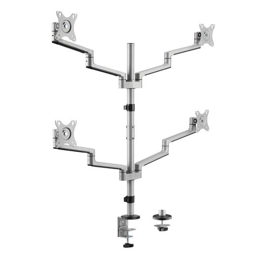 Logilink Négy monitorhoz való tartókonzol, 17" 32", karonként 6 kg, dönthető, forgatható és elforgatható, rögzíthető (BP0211)