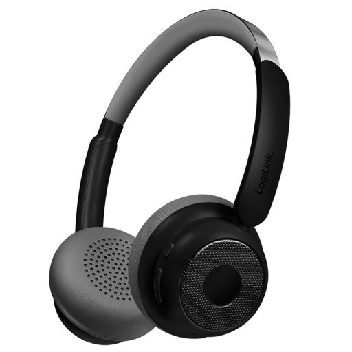 Logilink BT 6.0 AuraSolo headset, 20 órás újratölthető akkumulátor, ANC, O40 mm, multifunkciós, fekete (BT0072)