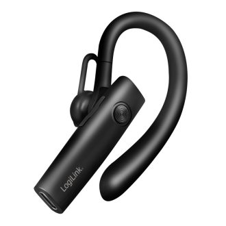   Logilink Vezeték nélküli, fülre csíptethető mono headset, BT 5.4, USB-C, 100 óra üzemidő, levehető mikrofon, fekete (BT0078)