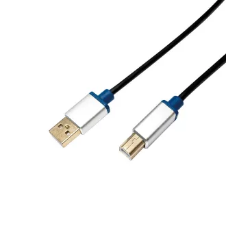   Logilink USB 2.0 kábel, USB-A/M - USB-B/M, alu, 2 m (BUAB220)