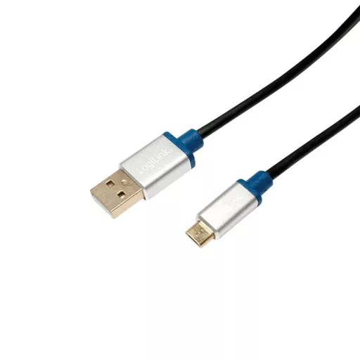 Logilink USB 2.0 kábel, USB-A/M - Micro-USB/M, alu, 1 m (BUAM210)