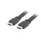 Lanberg HDMI M/M V2.0 4K lapos fekete kábel, 3m (CA-HDMI-21CU-0030-BK)