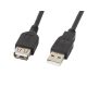 Lanberg  USB-A 2.0 (apa - anya) kábel 1.8m - Fekete (CA-USBE-10CC-0018-BK)