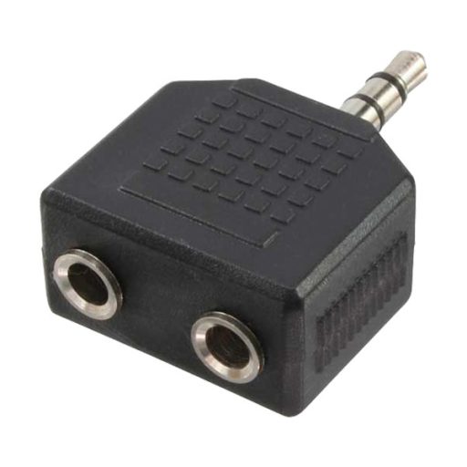 LogiLink Audioadapter, 3,5 mm-es 3-Pin/M - 2x3,5 mm-es 3-Pin/F, fekete (CA1002)