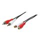 Logilink Audiokábel, 2x RCA/M - 2x RCA/F, fekete, 5 m