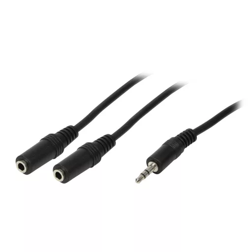 Logilink Audiokábel, 3,5 mm-es 3-Pin/M - 2x3,5 mm-es 3-Pin/F, 0,2 m (CA1046)