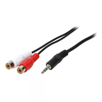   LogiLink Audiokábel, 3,5 mm-es 3 tűs/M-2x RCA/F, fekete, 0,2 m (CA1047)