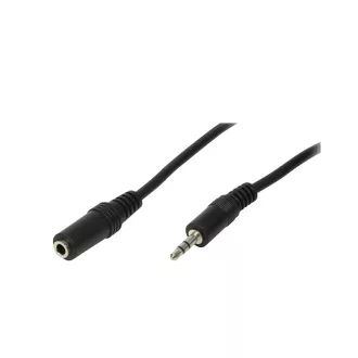   Logilink Audiokábel, 3,5 mm-es 3-Pin/M   3,5 mm-es 3-Pin/F, fekete, 5 m (CA1055)