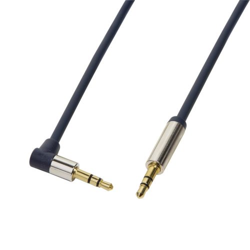 Logilink audió kábel 3.5 mm Sztereó M/M 90' elfordított, 1 m, kék (CA11100)