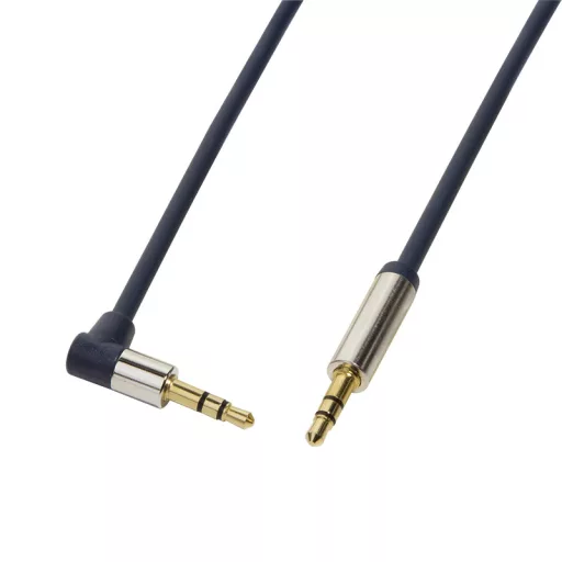 Logilink audió kábel 3.5 mm Sztereó M/M 90' elfordított, 1,5 m, kék (CA11150)