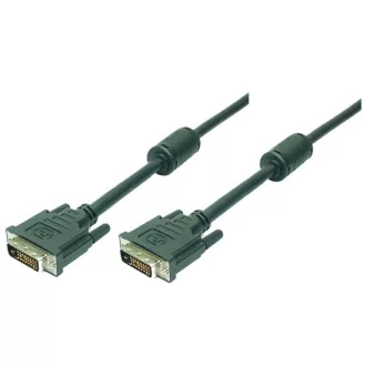   LogiLink DVI kábel, DVI-D/M - DVI-D/M, 1080p, 2x ferrit, 2 m (CD0001)