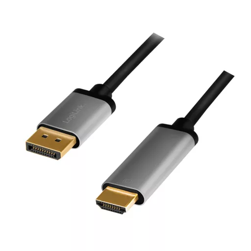 Logilink DisplayPort kábel, DP/M-HDMI A/M, 4K/60 Hz, alu, 2 m (CDA0107)