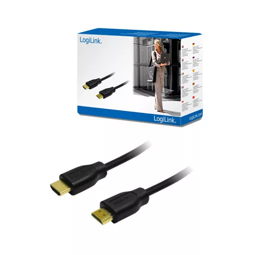 LogiLink HDMI Kábel 1.4, 2x HDMI apa, fekete, 1,5m (CH0036)