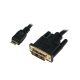 LOGILINK Mini-HDMI apa   DVI-D kábel apa, 2.0 m