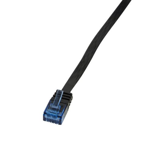 LogiLink CAT5e UTP Lapos Patch Kábel,AWG 30, fekete, 0,25m (CP0132B)