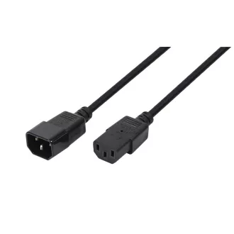   Logilink Tápkábel hosszabbító, IEC C14 - IEC C13, fekete, 1,8 m (CP091)