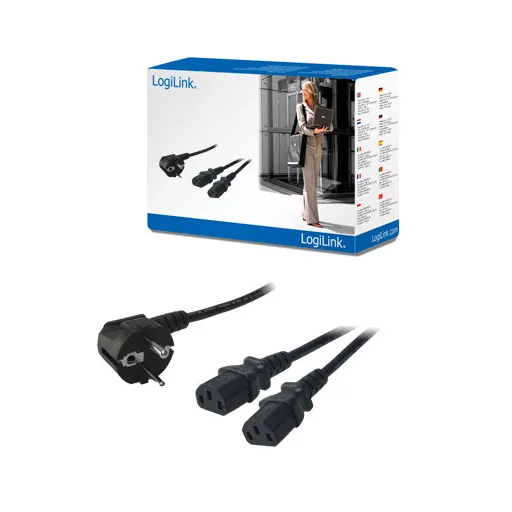 LogiLink Y-tápkábel-C13 apa - IEC13 anya (CP101)