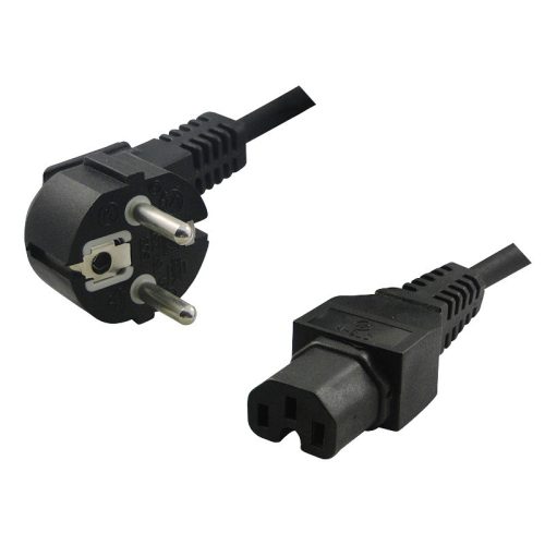 Logilink Tápkábel, CEE 7/7 (90 ) az IEC C15 szerint, fekete, 2 m (CP105)