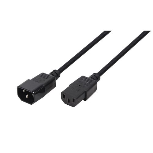 Logilink Tápkábel hosszabbító, IEC C14 - IEC C13, fekete, 3 m (CP110)