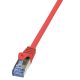 LogiLink Patch kábel PrimeLine, Cat.6A, S/FTP, piros, 1 m (CQ3034S)