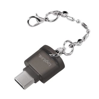   Logilink USB-C - microSD-kártyaolvasó, kulcstartó, szürke (CR0039)