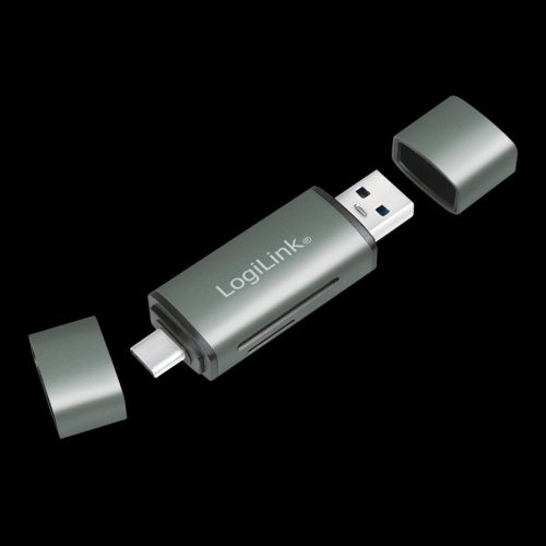 Logilink USB 3.2 Gen1 kártyaolvasó, SD és microSD kártyához, alumínium ház