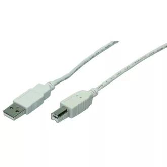   LogiLink USB 2.0 kábel, USB-A/M - USB-B/M, szürke, 2 m (CU0007)