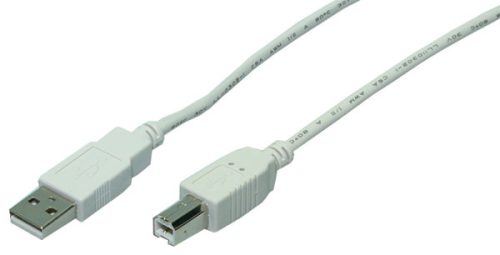 LogiLink USB 2.0 kábel, USB-A/M - USB-B/M, szürke, 2 m (CU0007)