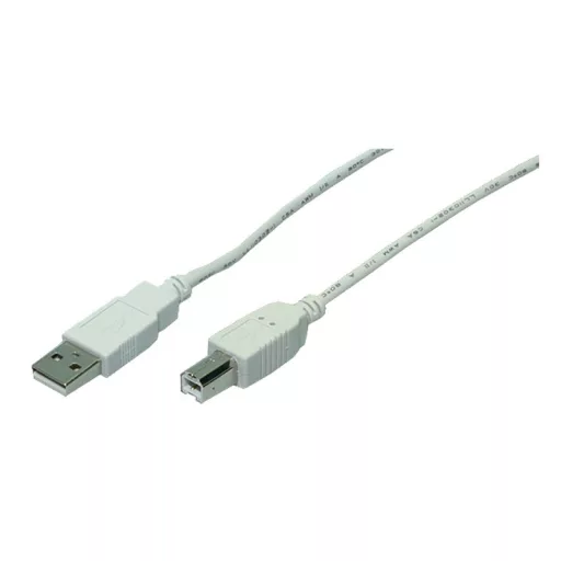 Logilink USB 2.0 kábel, USB-A/M - USB-B/M, szürke, 5 m (CU0009)