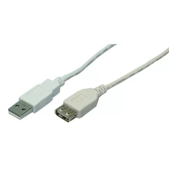   LogiLink USB 2.0 kábel, USB-A/M - USB-A/F, szürke, 2 m (CU0010)