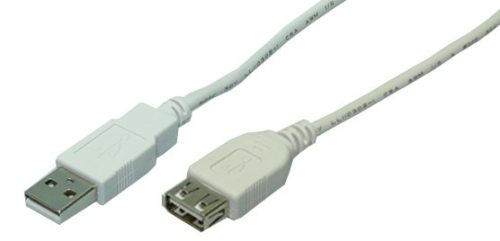LogiLink USB 2.0 kábel, USB-A/M - USB-A/F, szürke, 2 m (CU0010)