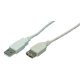 LogiLink USB 2.0 kábel, USB-A/M - USB-A/F, szürke, 2 m (CU0010)