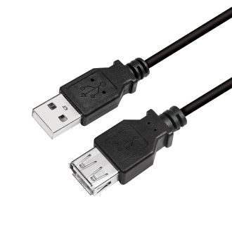   Logilink USB 2.0 kábel, USB-A/M - USB-A/F, fekete, 2 m (CU0010B)