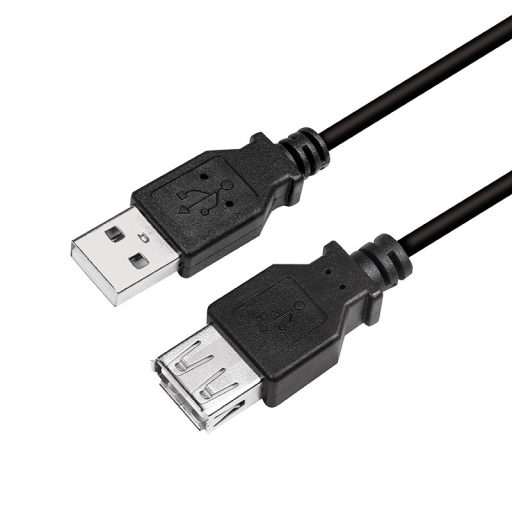 Logilink USB 2.0 kábel, USB-A/M - USB-A/F, fekete, 2 m (CU0010B)
