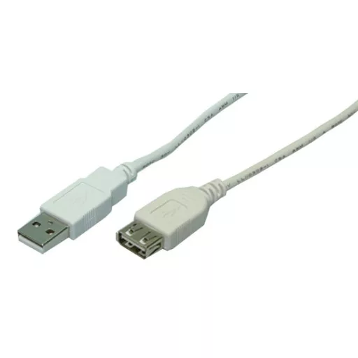 LogiLink USB 2.0 kábel, USB-A/M - USB-A/F, szürke, 3 m (CU0011)