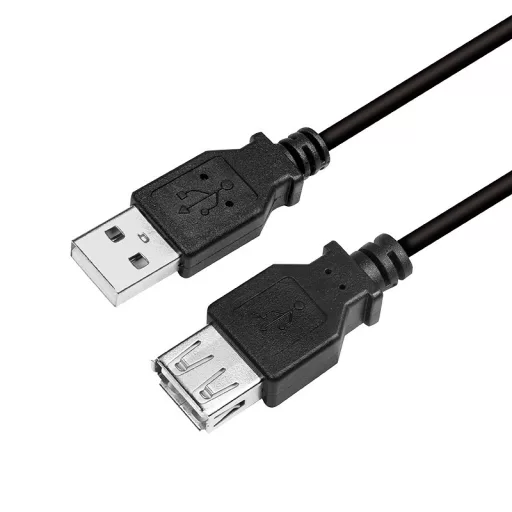 Logilink USB 2.0 kábel, USB-A/M-USB-A/F, fekete, 3 m (CU0011B)