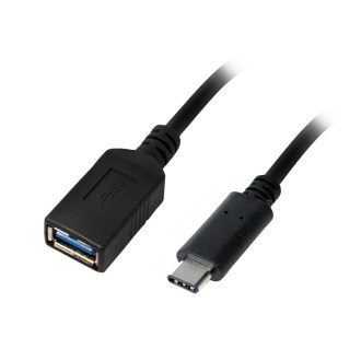  LogiLink USB 3.2 Gen1 Type-C adapter, C/M-USB-A/F, fekete, 0,15 m (CU0098)