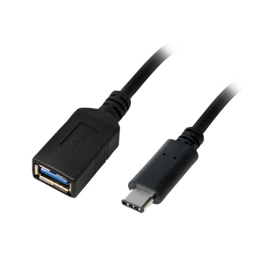 LogiLink USB 3.2 Gen1 Type-C adapter, C/M-USB-A/F, fekete, 0,15 m (CU0098)