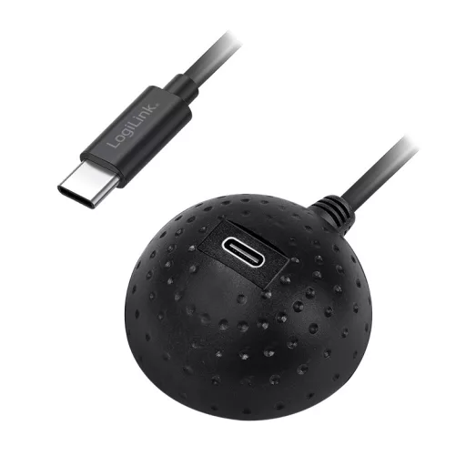 Logilink USB 3.2 Gen1 Type-C kábel, USB-C/M-USB-C/F, dokkológolyó, fekete, 1,5 m (CU0099)