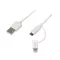 Logilink USB 2.0 kábel, USB-A/M - Micro-USB + Lightning/M, fehér, 1 m (CU0118)