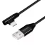 Logilink USB 2.0 Type-C kábel, C/M (90 ) USB-A/M-hez, szövet, fekete, 1 m (CU0138)